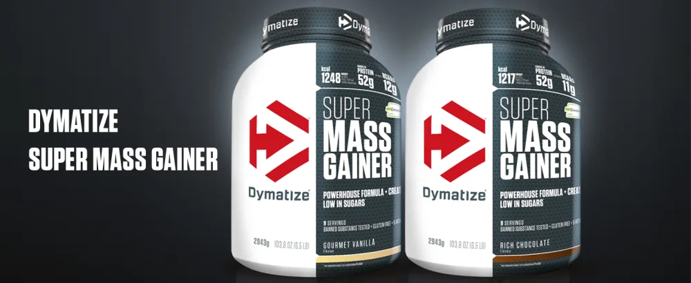 Dymatize Super Mass Gainer Gourmet Vanilla 2943G - Weight Gainer Powder + Carbohydrates BCAAS and CASEIN VANILLE 9 POSTIONS (1 SPACE) - Dymatize