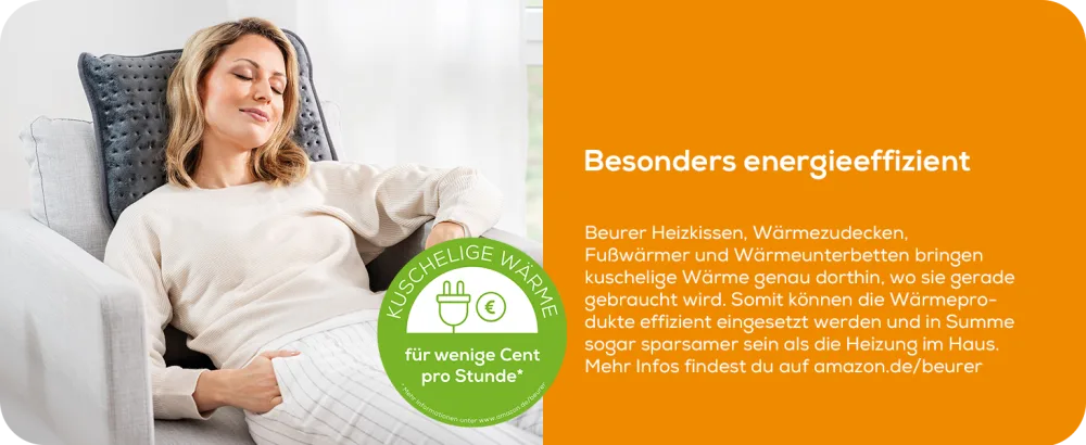 Beurer HK 48 Cosy Sofa heating pillows with quick heating 3 illuminated temperature levels and automatic switch-off extra soft turning pillows 40x30 cm (1-pack) without additional coverage - Beurer HK 48