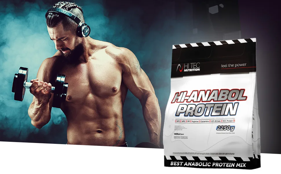 Hi Tec Nutrition - Hi Anabol Protein -2250g - Chocolate |Protein -rich supplement |91% protein |Support of muscle structure chocolate 2.25 kg (1 Pack) - hi tec