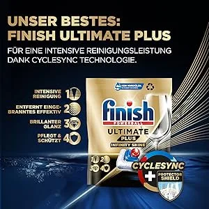 Finish Classic dishwasher tab phosphate-free-dishwasher flush for the basic cleaning of the dishes-savings pack with 210 finish tabs 210 (1 Pack) - Finish Ultimate Plus