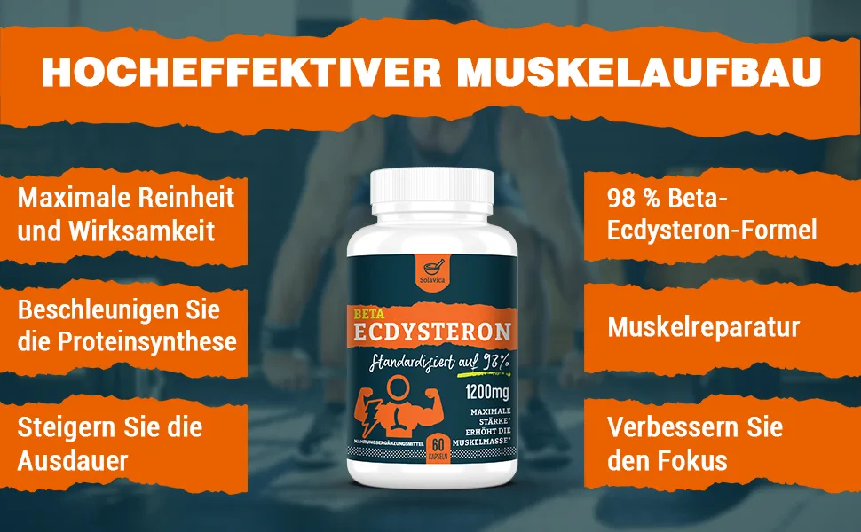Beta Ecdysterone Supplement 1200 mg 98% Maximum Purity of Ecdysterone (240 Capsules) 60 count (Pack of 4) - MUSKELMASSE