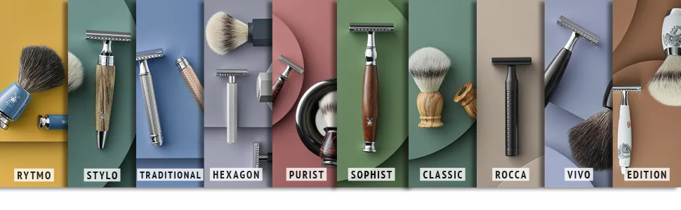 M HLE Kosmo safety razor - safety razor compatible with classic razor blade - handle made of fine bog oak - Designserien