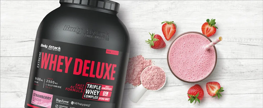 Body Attack Extreme Whey Deluxe Strawberry White-Chocolate 2.3kg can Strawberry White-Chocolate 2.3 kg (1 pack) - EXTREME WHEY DELUXE