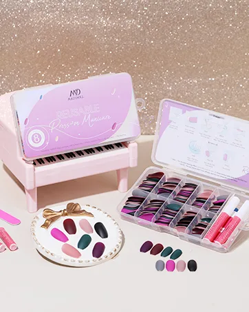 Press On Fake Nails - 24 Ct Long Coffin Acrylic Nails, Nail File & Nail Glue Included Color 016 - press on nails gift set