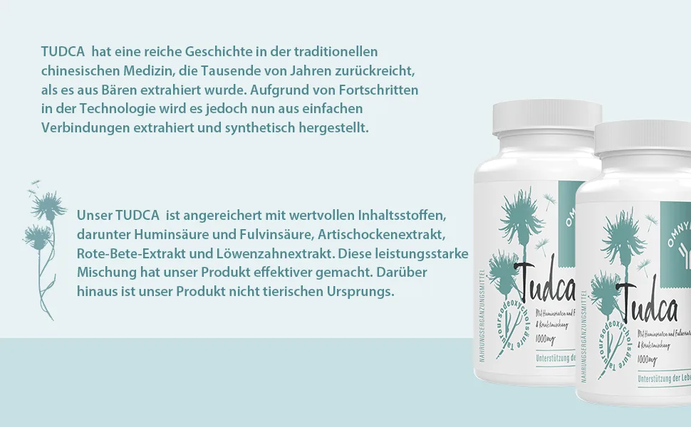 Tudca (tauroursodeoxycholic acid) 6 packing supplements for liver - 1000mg per serving premium quality high absorption - 360 capsules 60 pieces (6 -pack) - liver