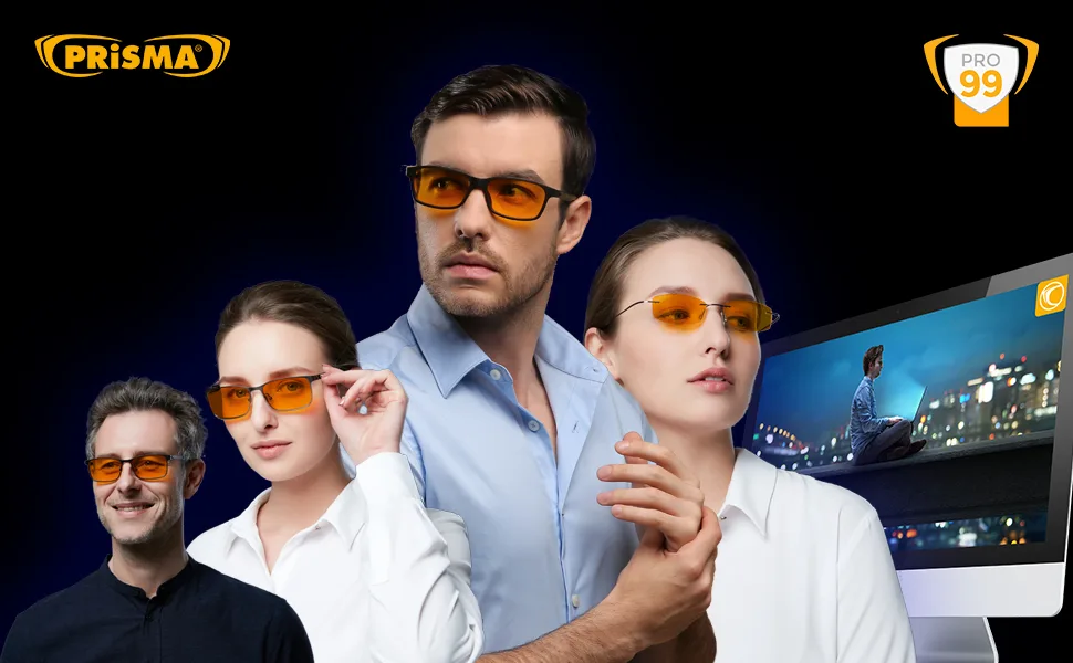 PRiSMA LiNDAU PRO99 blue light filter glasses screen glasses with blue light filter filters up to 99% blue light - L709 01 Pro99 - Header PRO99