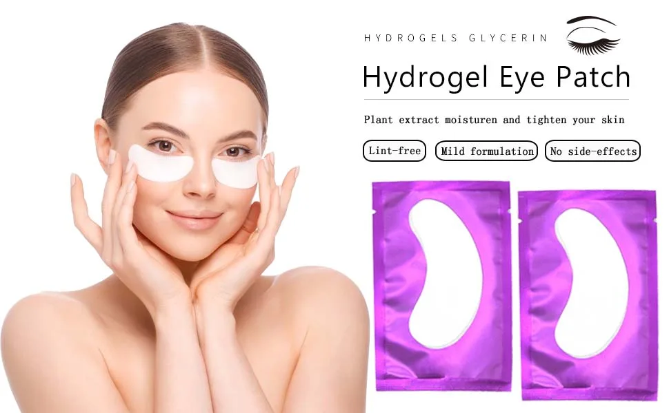 50 Pair Under Eye Pads, Eyelash Extension Lint Free Gel Patches for Beauty Salon False Eyelash Extensions Grafting (purple) - eye patches