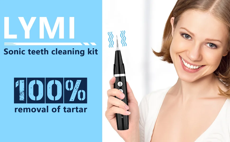 Ultrasonic Tooth Cleaner - Plaque Remover for Teeth Remove Teeth Stain tarter Plaque Calculus - with Led 5 Adjustable Modes 2 Replaceable Clean Heads - 100% Safe Black - product information 3