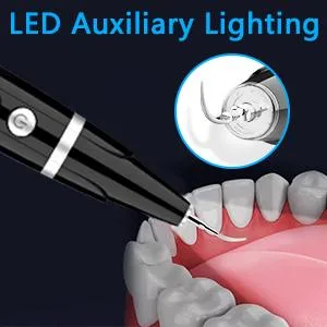 Ultrasonic Tooth Cleaner - Plaque Remover for Teeth Remove Teeth Stain tarter Plaque Calculus - with Led 5 Adjustable Modes 2 Replaceable Clean Heads - 100% Safe Black - product information 4