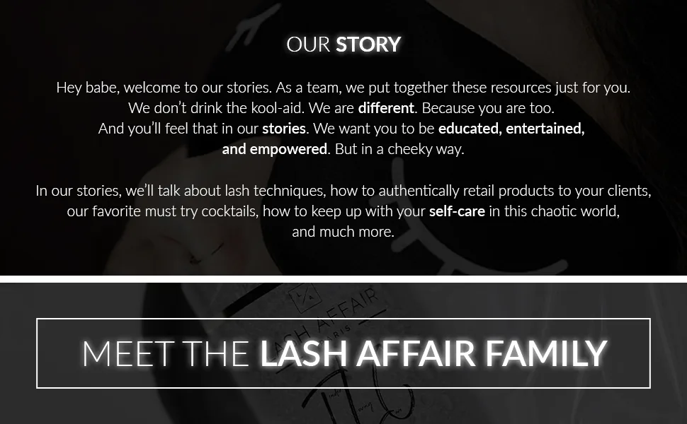 Eyelash Extension Safe Sleep Mask | Black Eye Mask for Lash Extensions | Lash Care Sleeping Mask | Comfortable + Lightweight Lash Mask by Lash Affair - Our Story