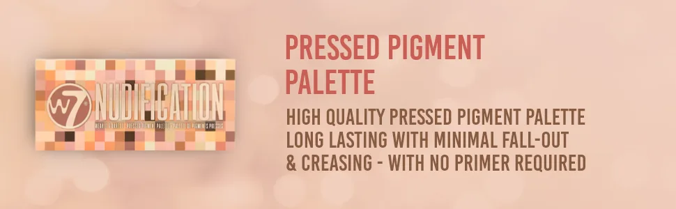 W7 Nudification Pressed Pigment Palette - 16 High Impact Nude Colors - Flawless Long-Lasting Glam Makeup - product information 2