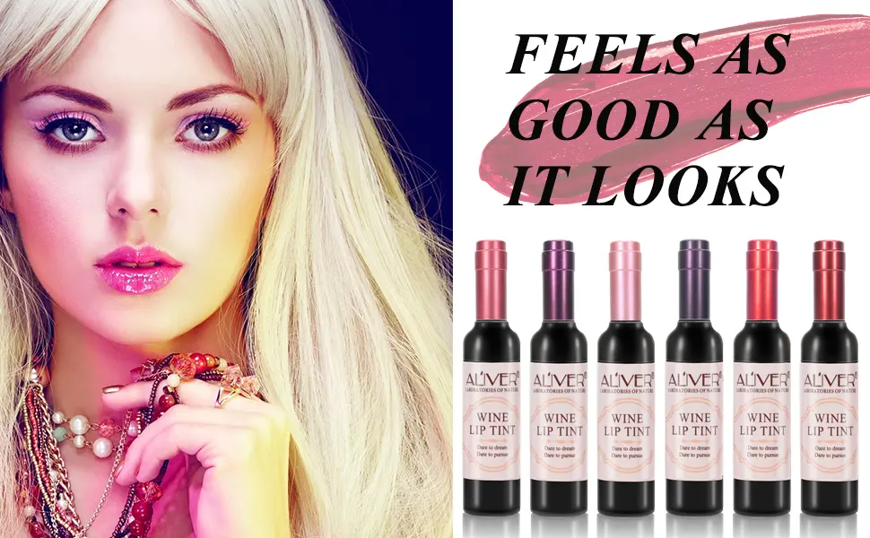 6 Colors Wine Lipstick,Mini Make Up Wine Bottles Lip Sticks,Matte Long Lasting Waterproof Lip Tint Set Lip Gloss Lip Stain - 970X600 (1)