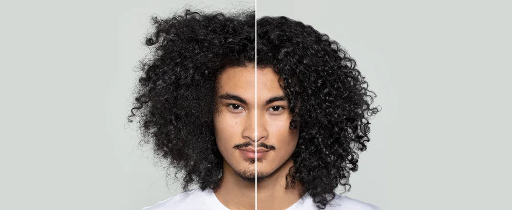 DevaCurl Moisture Seal Hydrating Finishing Spray, Bright Breeze, 8 fl. oz. - Before & After