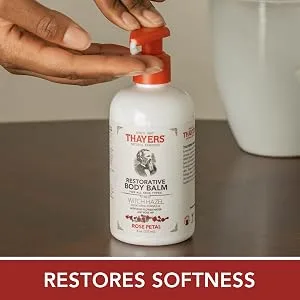 THAYERS Rose Petal Restorative Body Balm, Moisturizing Body Lotion, 8 Oz - Thayers