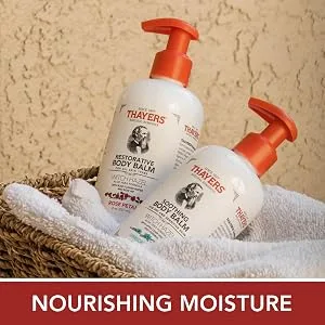 THAYERS Rose Petal Restorative Body Balm, Moisturizing Body Lotion, 8 Oz - Thayers