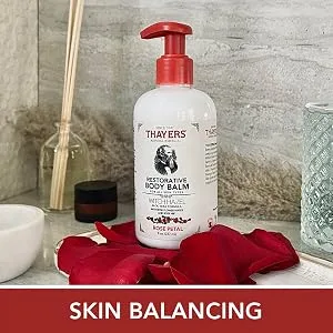 THAYERS Rose Petal Restorative Body Balm, Moisturizing Body Lotion, 8 Oz - Thayers