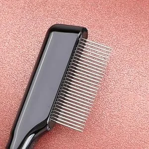 Eyelash Comb Lash Brush Separator - Eyelashes Separator Curler Makeup Mascara Applicator, Eyelash Grooming Brushes Metal Teeth, Eye Makeup Brush Tools with Comb Cover (1 Pcs Straight) - Eyelash Comb