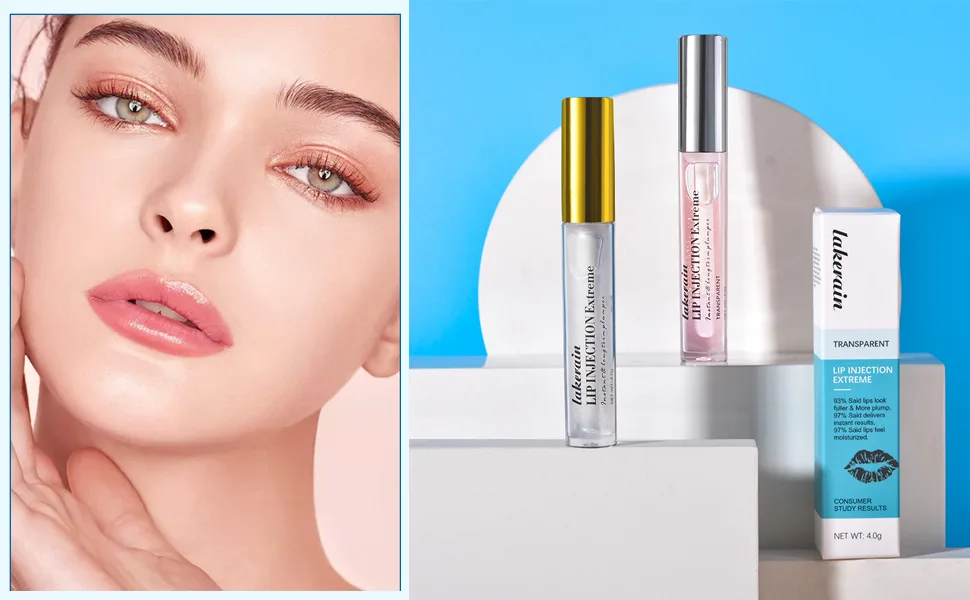 Lip Injection Extreme Instantly Sexy Lips Plumping Lip Gloss - Lip Plumper That Really Works - Moisturize & Volumize Lips Instantly for Thicker & Fuller Lips - lakerain plumping lip gloss