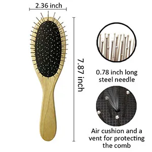 Wig Brush for Synthetic Wigs, Detangling Wigs Professional Wood Handle Hair Comb Wig Brush Set,WB-1 Middle - wig brush