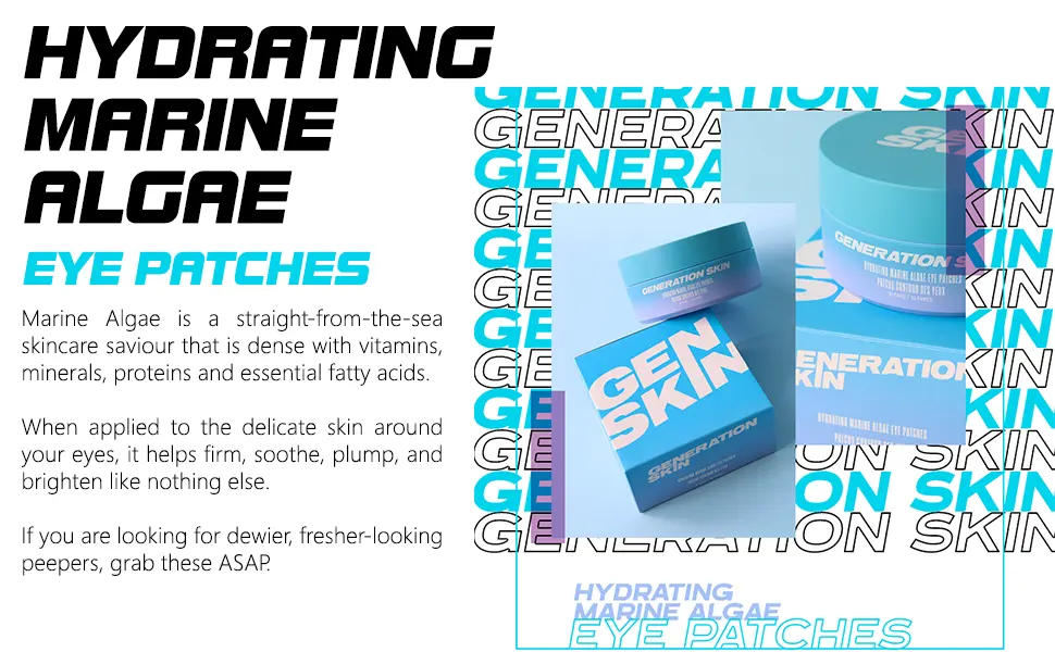 Generation Skin Hydrating Marine Algae Eye Patches | Hydrate, Plump, Brighten Eye Area 180g/6.34 Oz - 30 pairs - product information 1