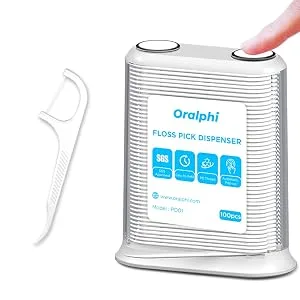 Oralphi 2022 New Upgraded Floss Pick Dispenser, Refillable & Reusable, 100 Count - Oralphi Floss Pick Dispenser