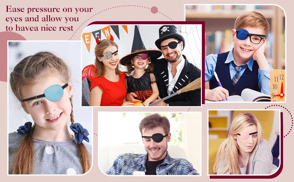 16 Pieces Eye Patch Silk Eye Patch Adjustable Eye Patch Single Left Eye Mask Various Color Elastic Medical Eye Patch Soft Eye Patch for Adult and Junior Kid (Mixed Colors) - product information 3