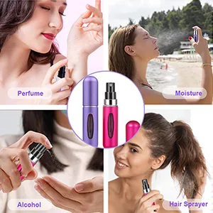 WAEKIYTL Mini Refillable Perfume Atomizer Bottle, Portable Perfume Spray Bottle Atomizer Perfume Bottles 5ml Travel Size Refill Pump Case (2pcs) - feature 1