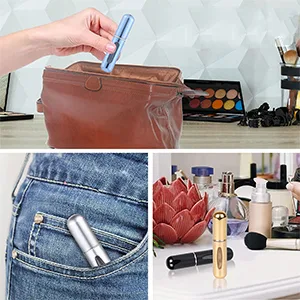 WAEKIYTL Mini Refillable Perfume Atomizer Bottle, Portable Perfume Spray Bottle Atomizer Perfume Bottles 5ml Travel Size Refill Pump Case (2pcs) - feature 3