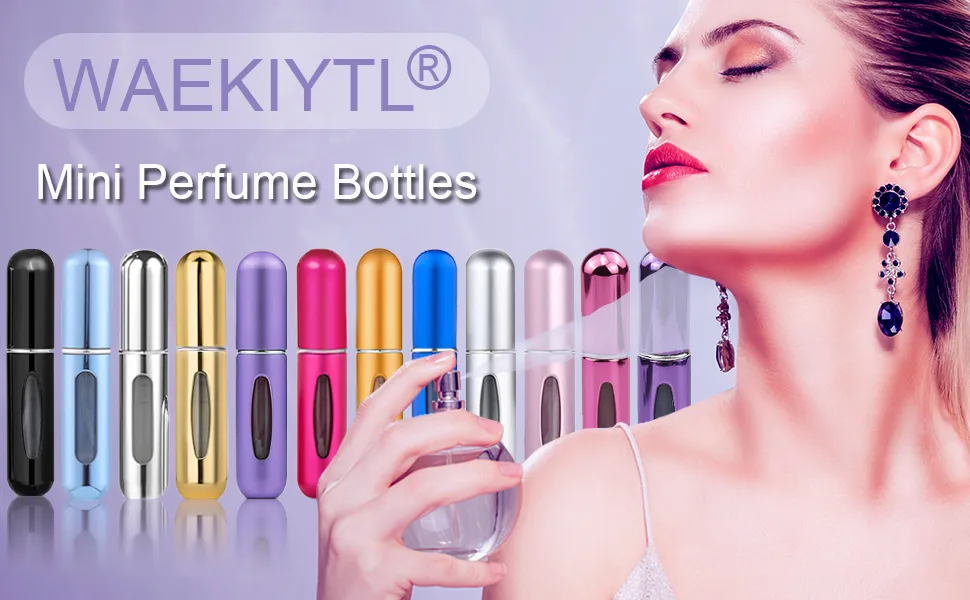 WAEKIYTL Mini Refillable Perfume Atomizer Bottle, Portable Perfume Spray Bottle Atomizer Perfume Bottles 5ml Travel Size Refill Pump Case (2pcs) - product information 2