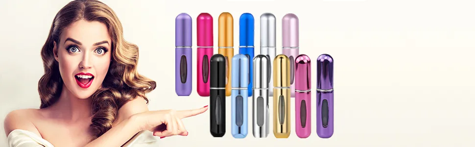 WAEKIYTL Mini Refillable Perfume Atomizer Bottle, Portable Perfume Spray Bottle Atomizer Perfume Bottles 5ml Travel Size Refill Pump Case (2pcs) - note