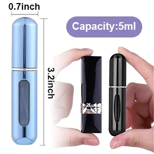 WAEKIYTL Mini Refillable Perfume Atomizer Bottle, Portable Perfume Spray Bottle Atomizer Perfume Bottles 5ml Travel Size Refill Pump Case (2pcs) - size