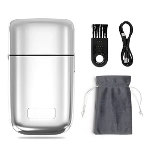 Hatteker Bald Head Shaver Foil Shaver Barber Clipper 0mm Cordless Electric Razor Electric Shaver Rechargeable (Silver) - package