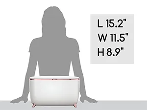 LVARA Professional Smart Mini Skincare Fridge 9 Liter - Portable Makeup Refrigerator for Skin Care with 'Smart Life' App - Cosmetic Beauty Fridge for Bedroom Desktop, Gift for Women, White Elegant white smart - makeup fridge