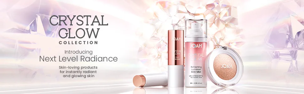 JOAH Highlighter Stick, Crystal Glow Tinted Luminizer Contour Makeup, Crystalide Peptide for Clearer, Smoother Looking Skin, Built-In Detachable Brush, Ivory - Crystal Glow Makeup JOAH