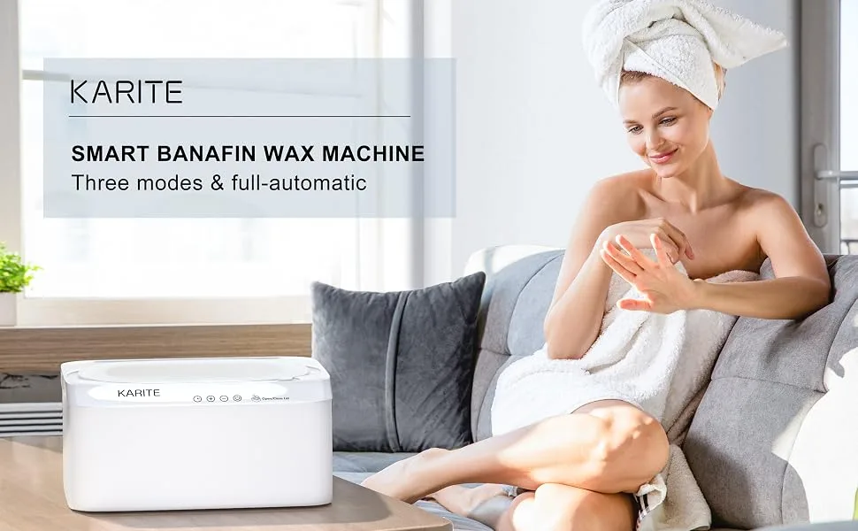 KARITE Paraffin Wax Machine for Hands and Feet with Auto Open Lid, Arthritis Paraffin Bath,20Min Fast Wax Meltdown, Precision Temperature Control, 4500ml Paraffin Warmer with 8Pack Refills white - paraffin wax machine white