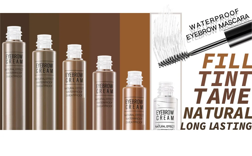 AMIIR Eyebrow Gel Mascara Eye Brow Fill In Sparse Volumizing Enhance Brush Tamp Tinted Coloring Waterproof Long-Lasting, Espresso - eyebrow gel