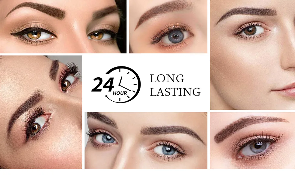 AMIIR Eyebrow Gel Mascara Eye Brow Fill In Sparse Volumizing Enhance Brush Tamp Tinted Coloring Waterproof Long-Lasting, Espresso - long time loasting