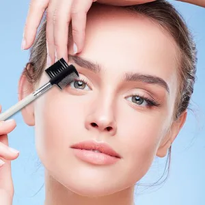 Eyebrow Brush and Comb,3 Pcs Angled EyeBrow Brush with Eyebrow Spoolie,Professional Spoolie Brush,Firm Thin Eyebrow Eyelash Makeup Grooming Tool White - Eyebrow Brush and Comb