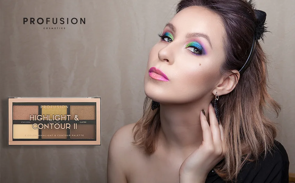 Profusion Cosmetics Rich Ingredients Long Lasting and Bendability Lightweight Mini Artistry Highlight & Contour II Palette - Medium Dark - product information 1