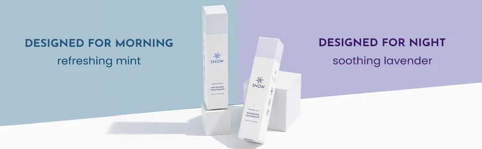SNOW Teeth Whitening Night PM Toothpaste - Whitening Toothpaste - Teeth Stain Remover - Teeth Whitening Strips Alternative - Great for Sensitive Teeth - Lavender & Mint Flavor (Midnight Mist) Midnight Mist - PM 3 Ounce (Pa… - Teeth whitening pm toothpaste sensitive vegan gluten free non toxic night kids adult snow strips