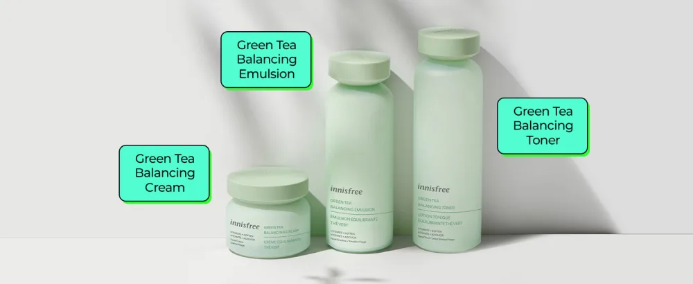innisfree Green Tea Moisture Balancing Cream Hydrating Face Moisturizer - Collection