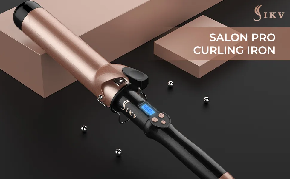 1 3/4 Inch Extra Long Barrel Curling Iron, 1.75 Large Barrel for Long Hair Ceramic Tourmaline - curling iron