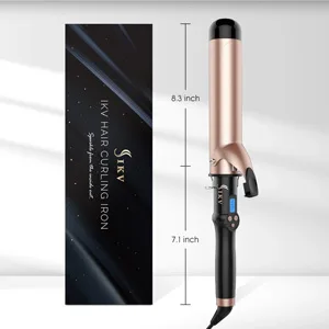 1 3/4 Inch Extra Long Barrel Curling Iron, 1.75 Large Barrel for Long Hair Ceramic Tourmaline - curling iron