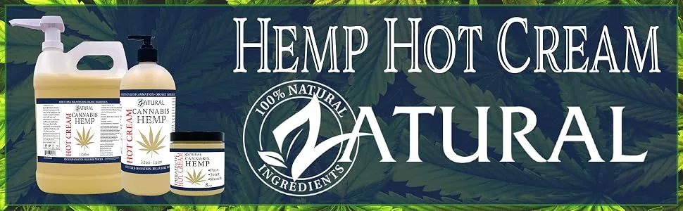 Zatural Hemp Hot Cream with Essential Oil Blend, Aloe, Hemp, and More (8oz Pump) - Hemp Hot Cream