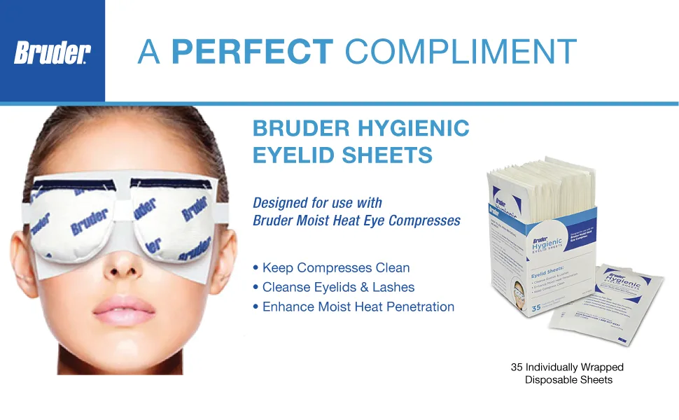Bruder Hygienic Eyelid Cleansing Sheets Micro Fine Individually Wrapped Untreated Sheets 35 Count Box (Pack of 2) 35 Count (Pack of 2) - eye treatment, bruder eye mask, microwave eye mask, eye stye treatment, dry eye, puffiness,