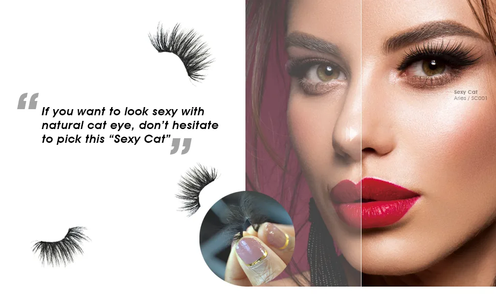 EBIN NEW YORK Cattitude 3D Lash 5 Pair – Sexy Cat 3D Lash Dramatic High Volume Extreme Length Lightweight Comfortable Wear Beautiful Winged Out Effect Reusable Sexy Cat - Sagittarius - product information 3