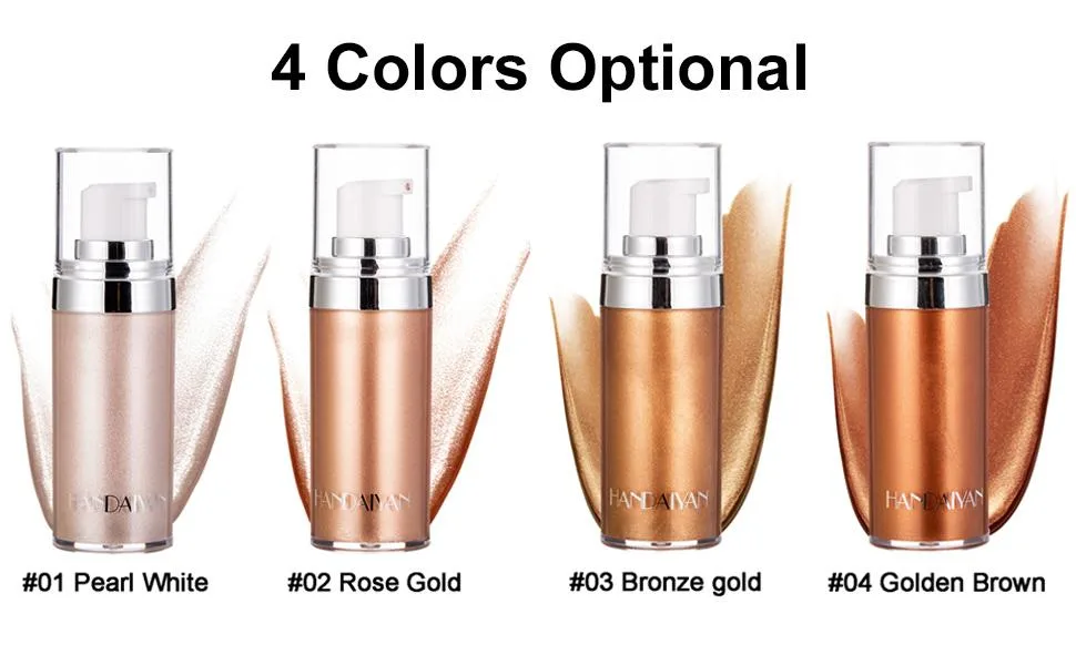 Body Face Luminizer Highlighter Cream Spray Liquid Bronzer Illuminator Glow Glistening Makeup Foundation (#2 Rose Gold) - product information 6