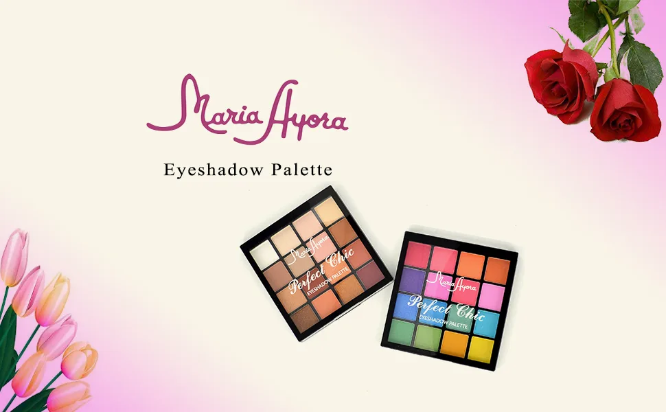 2pcs Professional Eyeshadow Palette Makeup Set(Warm Neutrals +Brights ) - 16 Colors Ultimate Highly Pigmented Eye Shadow Cosmetics Pallet, 2 Count - high pigment eyeshadow palette