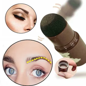 One Step Brow Stamp Shaping Kit - Professional Eyebrow Powder Stamp Makeup with 10 Reusable Eyebrow Stencils Eyebrow Definer, Long Lasting Buildable Eyebrow Makeup Tools for Women (Natural black) - One Step Brow Stamp Shaping Kit