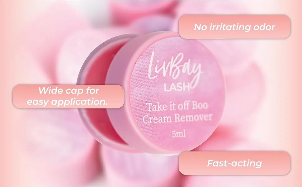 LivBay Lash - Lash Cream Remover | No Scent & Quick Eyelash Adhesive Removal and Dissolver for Sensitive Skin (Professional Use Only) - info cream